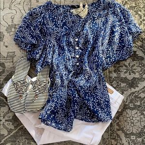 Blue chiffon blouse